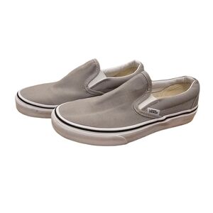 Vans Classic Gray Slip On Skate Shoes Womens 7 Mens 5.5